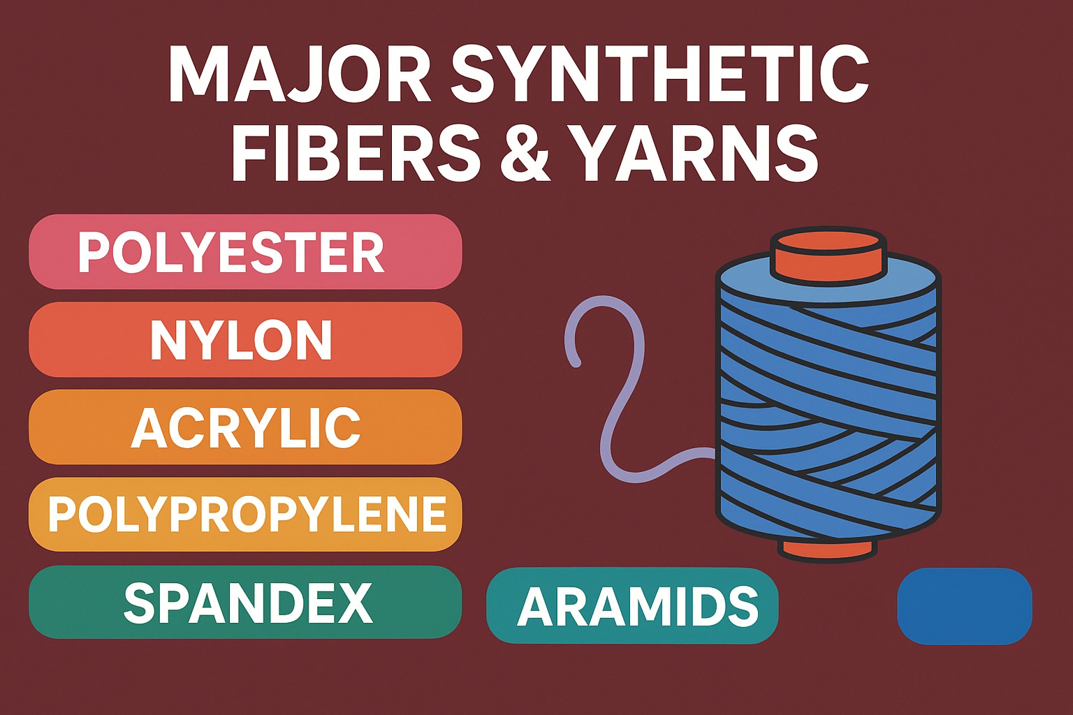 Major Types of Synthetic fibers and yarns